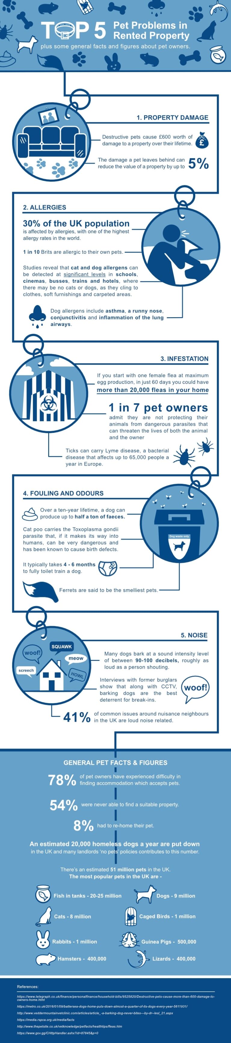 Top 5 Pet Problems in Rented Property Infographic