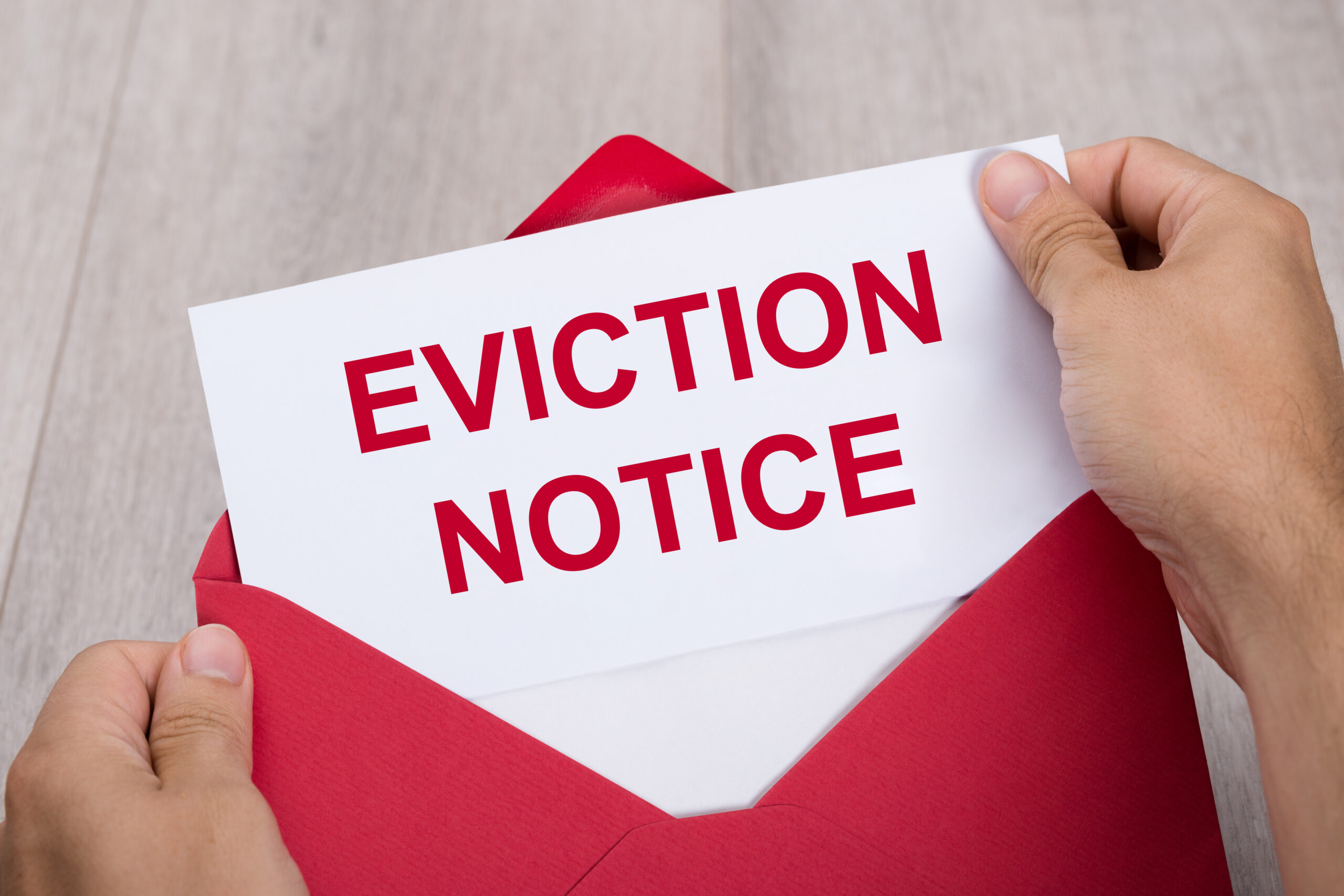 An eviction notice in an envelope
