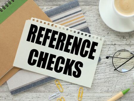 A sign that says 'reference checks'