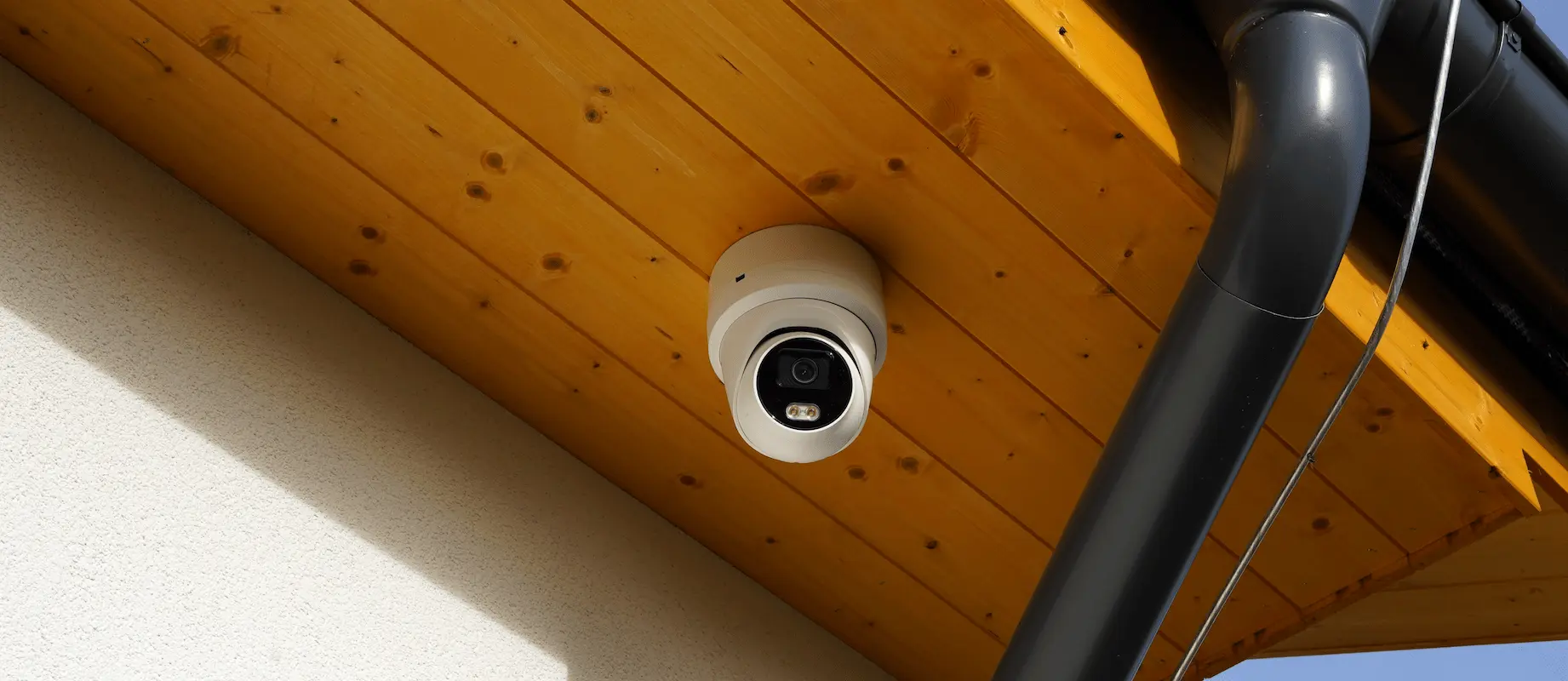 Outdoor security camera attached to a rental property
