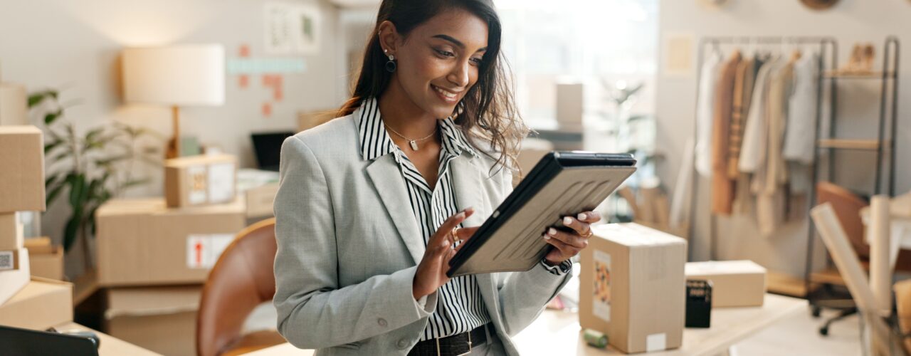 A landlord completing an inventory check for a rental property