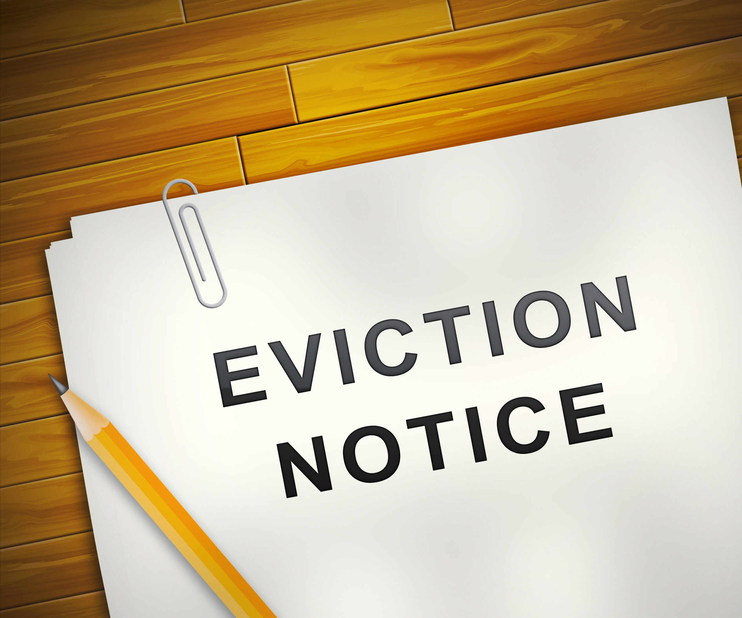 A sign that says 'eviction notice' 