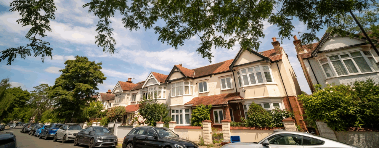 A HMO property on a London street.