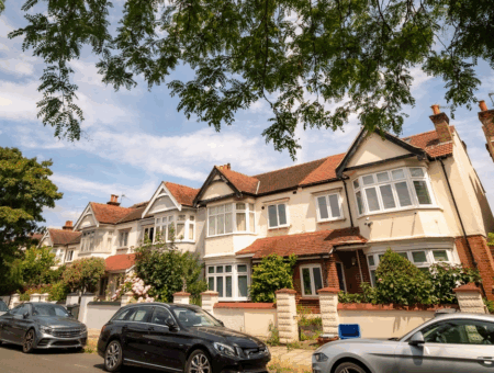 A HMO property on a London street.