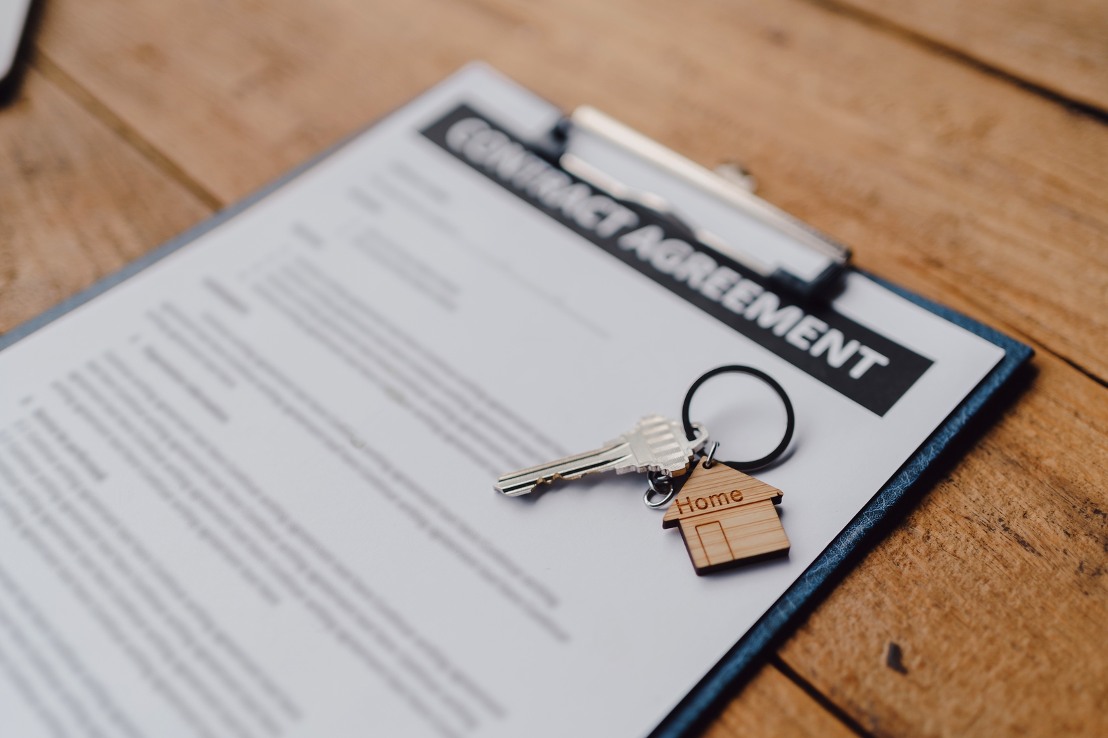 A close-up of a letting agent contract agreement.