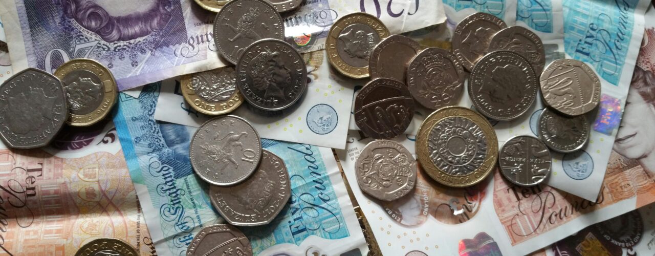 An image of British pounds.