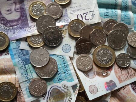 An image of British pounds.