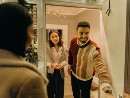 A tenant welcoming their guests