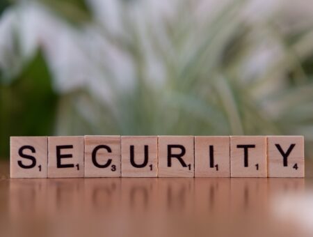Word tiles spelling out the word 'security'